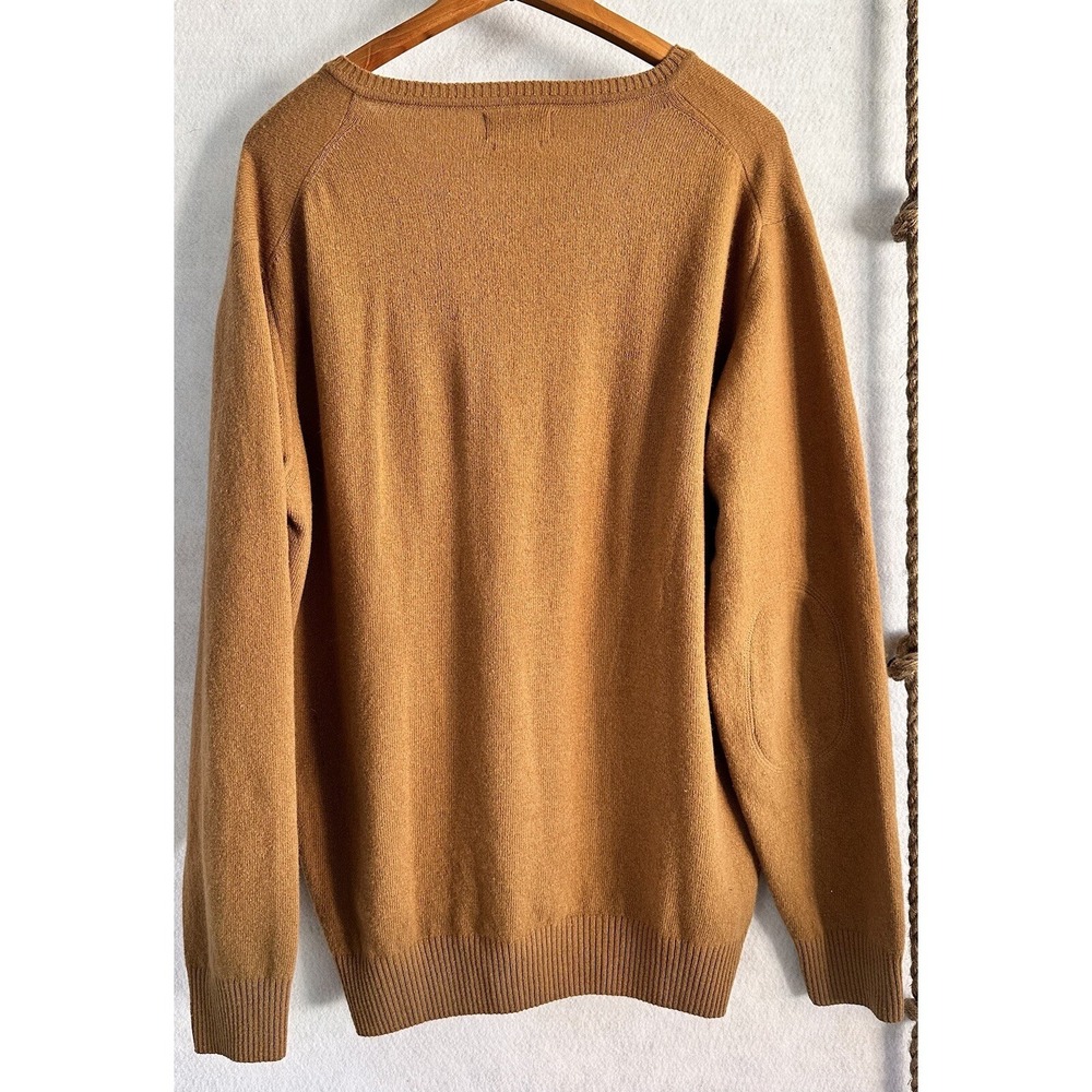 Wool Sweater Brown Gold Office Career Professional Men's XXL - Picture 2 of 2